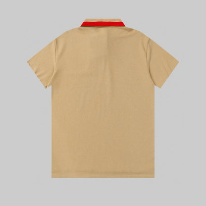 Striped Letter Polo Shirt