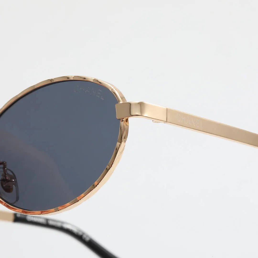 Slim Metal Oval Vintage Sunglasses