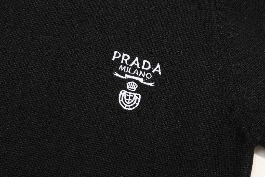 Chest Black Crewneck Sweater