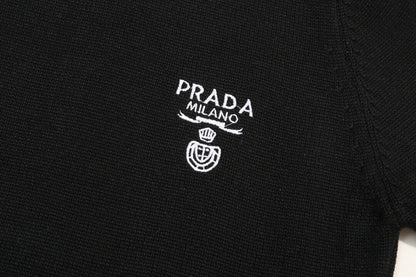 Chest Black Crewneck Sweater
