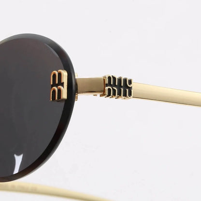 Rimless Oval Letter Sunglasses