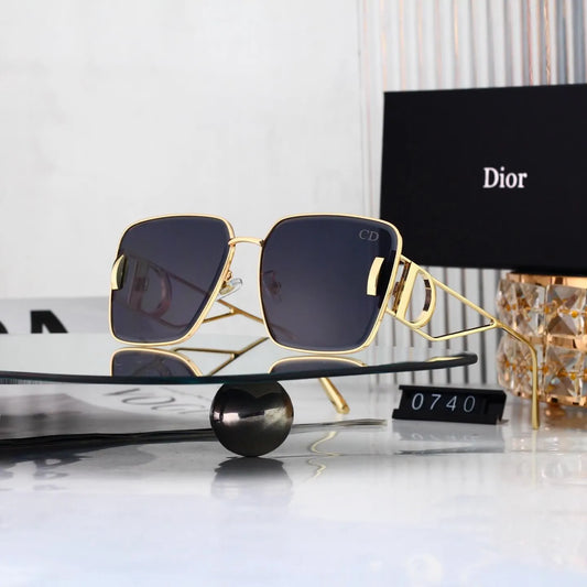 Thin Metal CD Accent Oversized Square sunglasses
