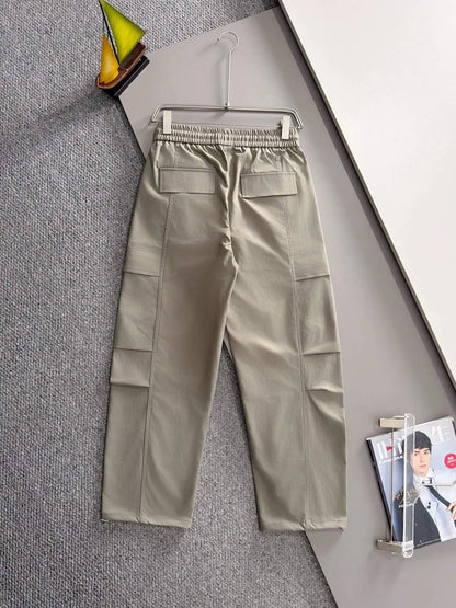 Badge Embroidery Multi-Pocket Cargo Pants