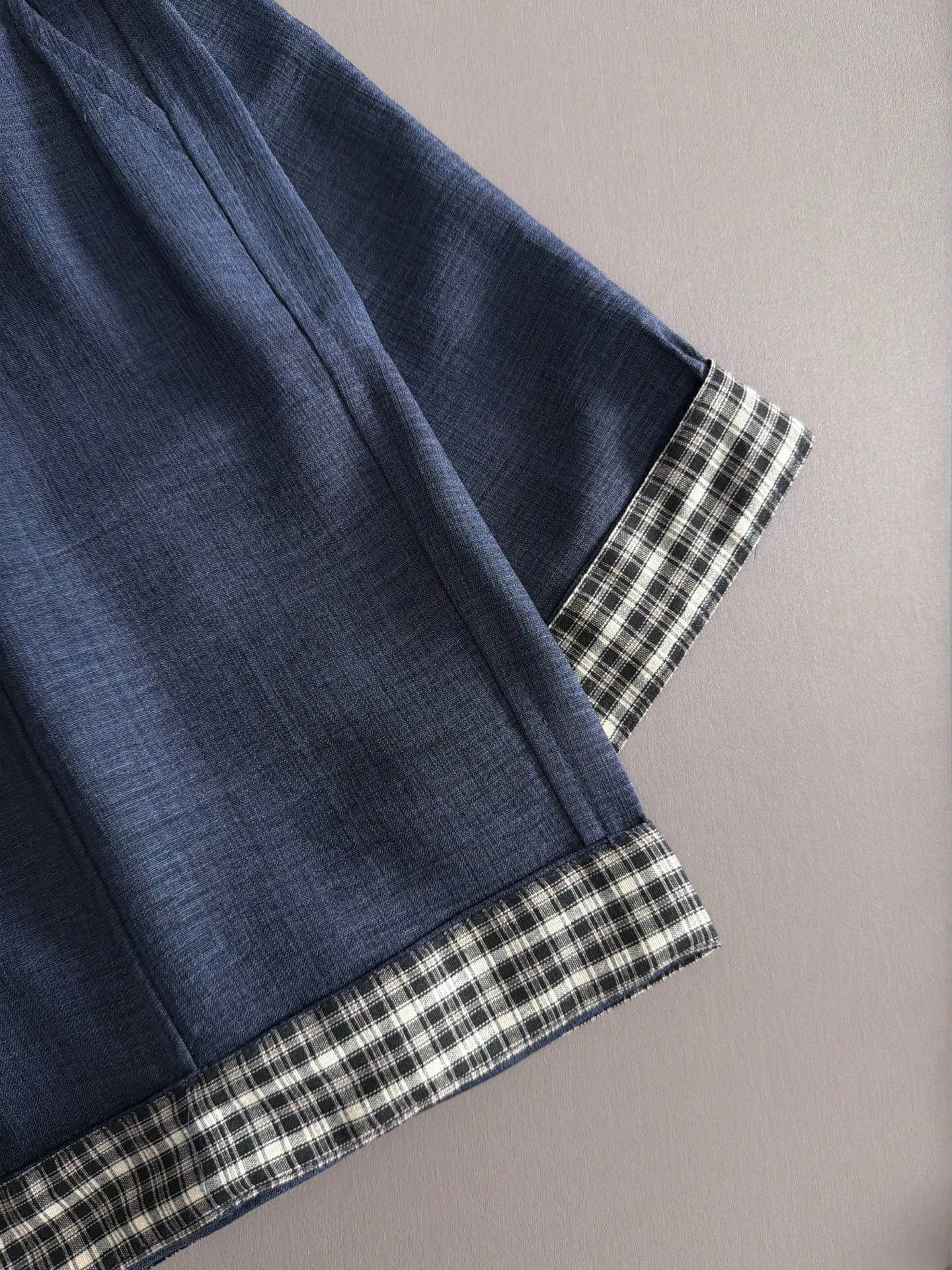 Plaid Cuff Label Decor Shorts