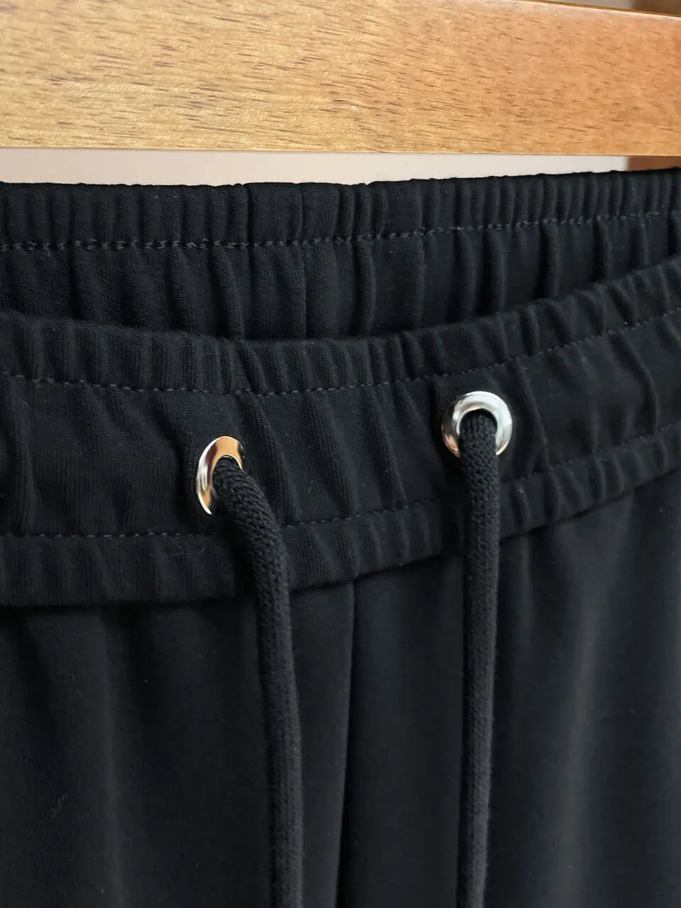 Color‑Block Side Tape Badge Straight Pants