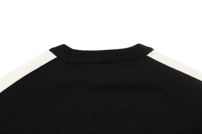 Color Block Crew Neck Knit Sweater