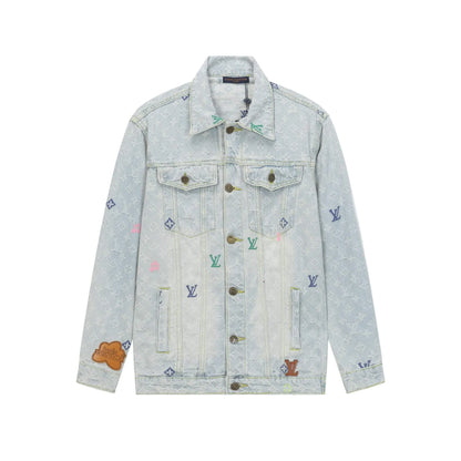 Colorful Embroidered Denim Jacket