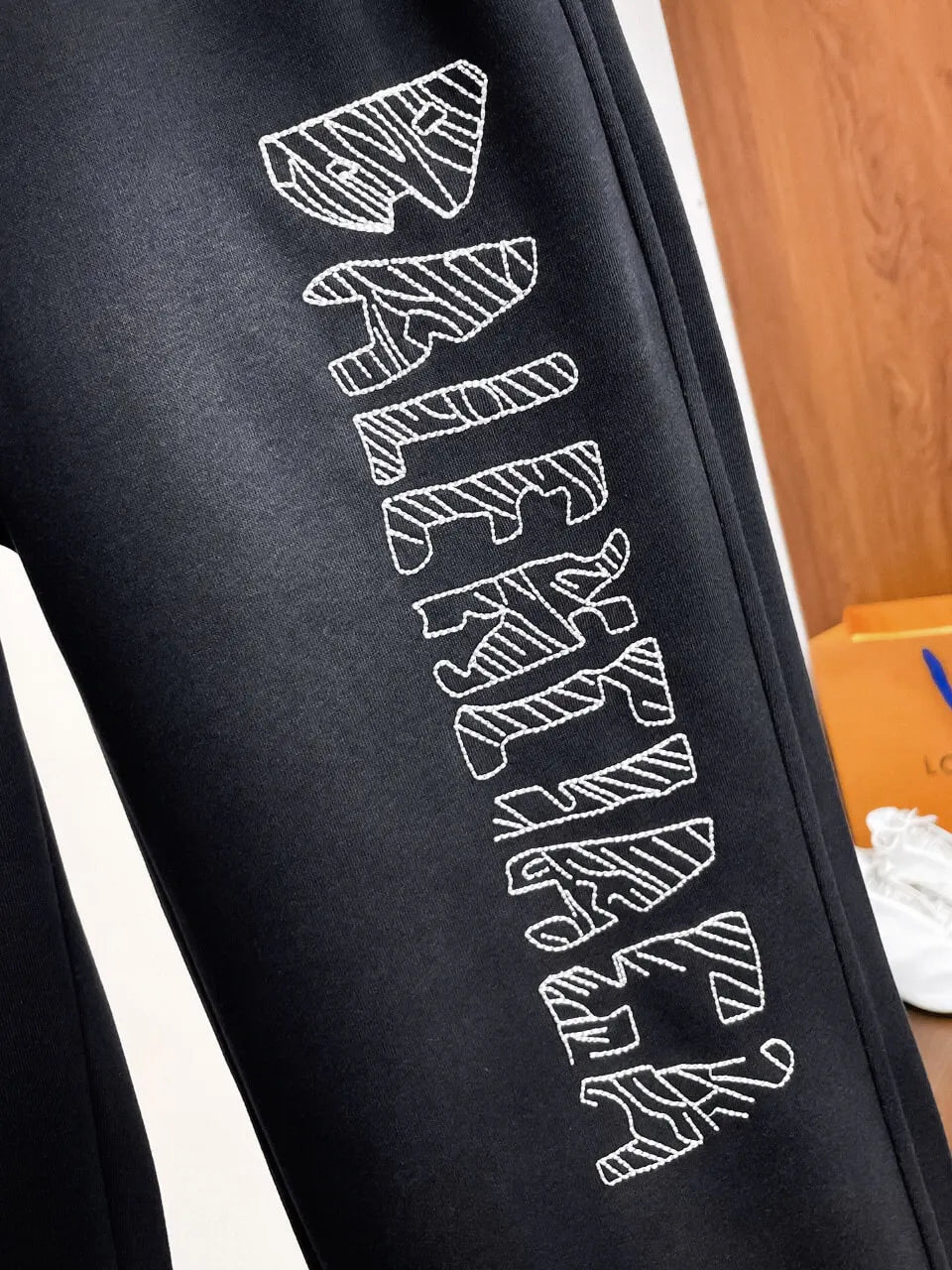 Vertical Graffiti Letter Printed Pants