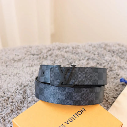 Matte Check Pattern Belt