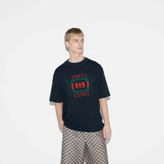 Red‑Green Letter Print T‑Shirt