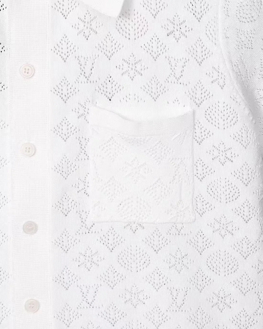 Hollow-out jacquard T-shirt