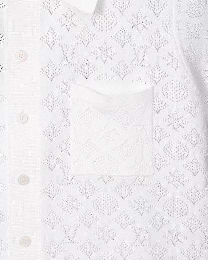 Hollow-out jacquard T-shirt