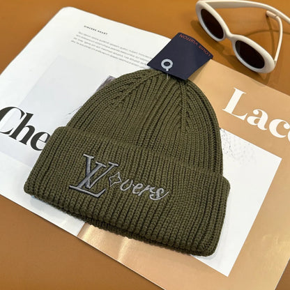 Multi-Color Embroidered Emblem Knitted Beanie