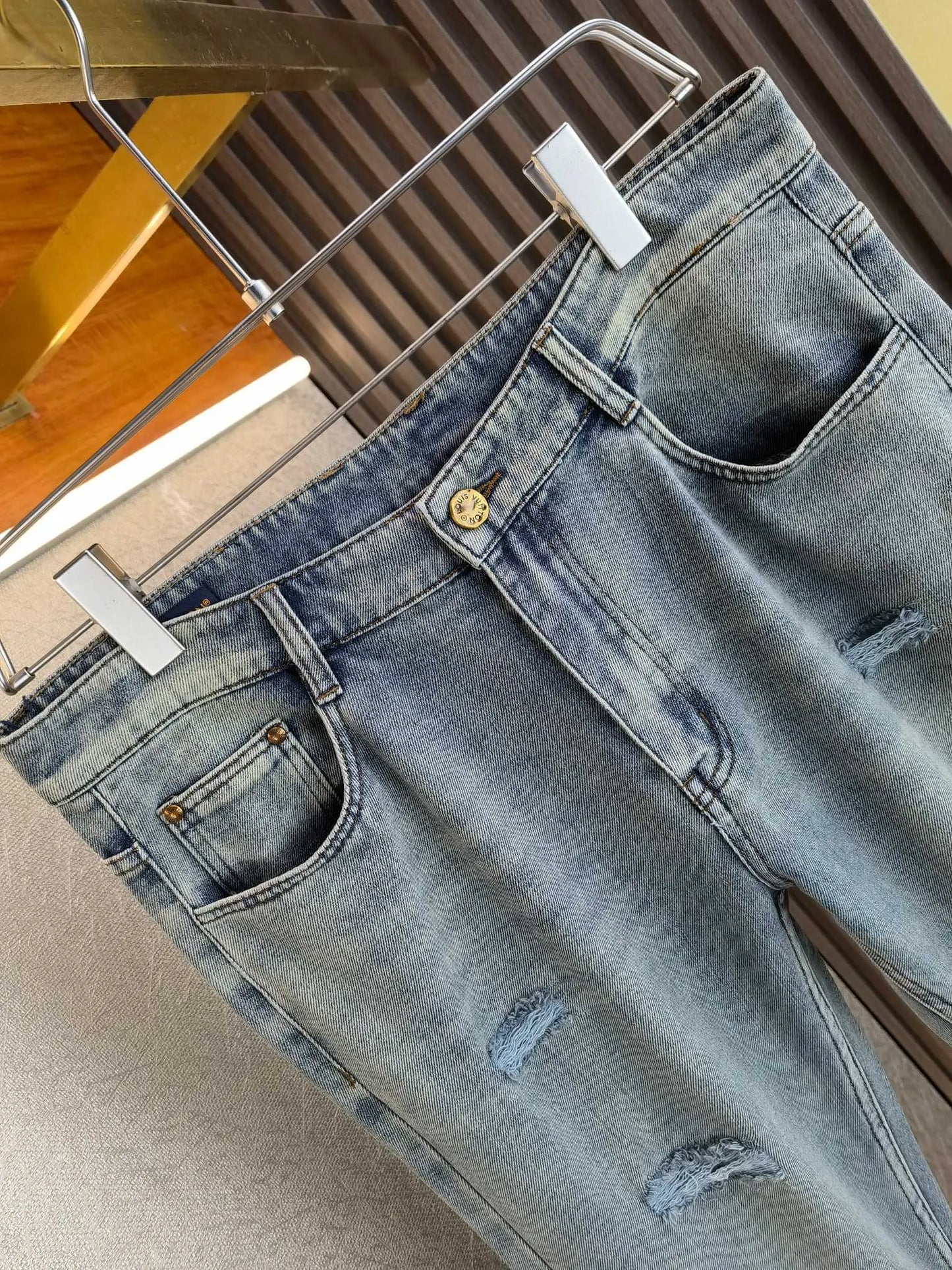 Checkerboard Yellow Emblem Jeans