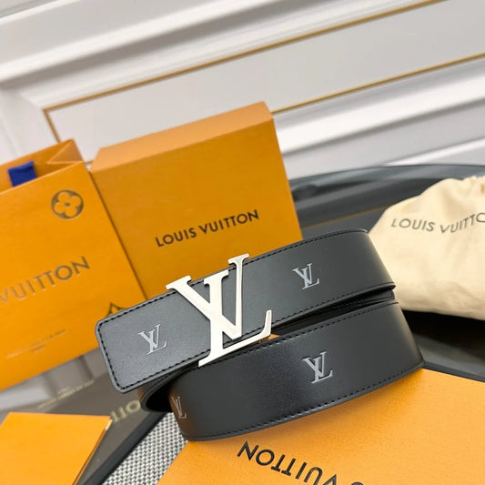 Letter-Embossed Calfskin Leather Belt