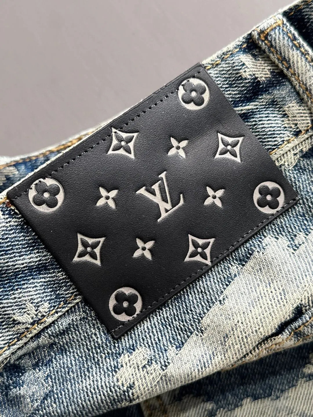 Camouflage Jacquard Denim Shorts