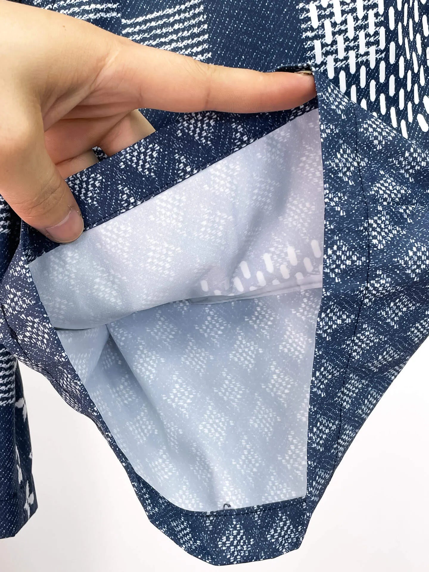 Patchwork Checkered Print Casual Shorts