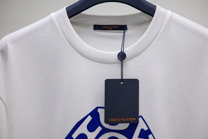 Blue Letter Print T-Shirt