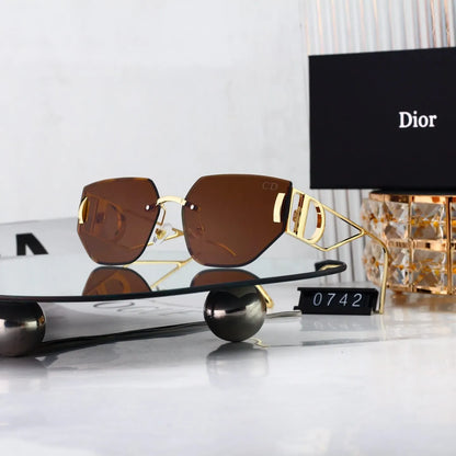 Rimless Cut Polygon Sunglasses
