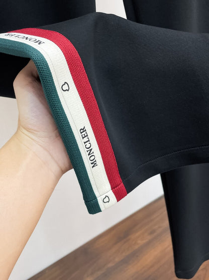 Color‑Block Side Tape Badge Straight Pants