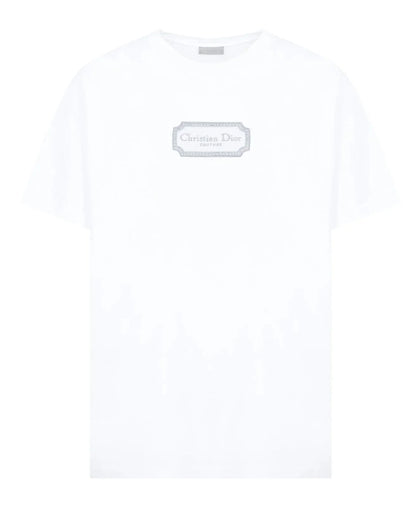 Rectangular Brand Print Crewneck T-Shirt