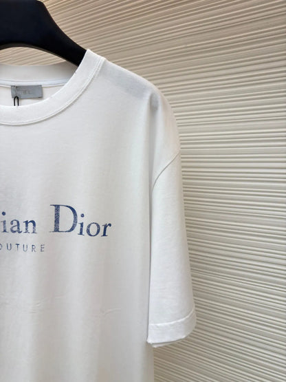 Vintage Script Letter Print T-Shirt
