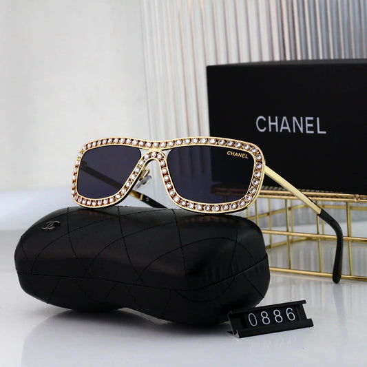 Fashionable Full-Diamond Visor Sunglasses