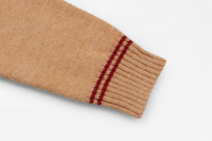 Crest Striped Trim Sweater