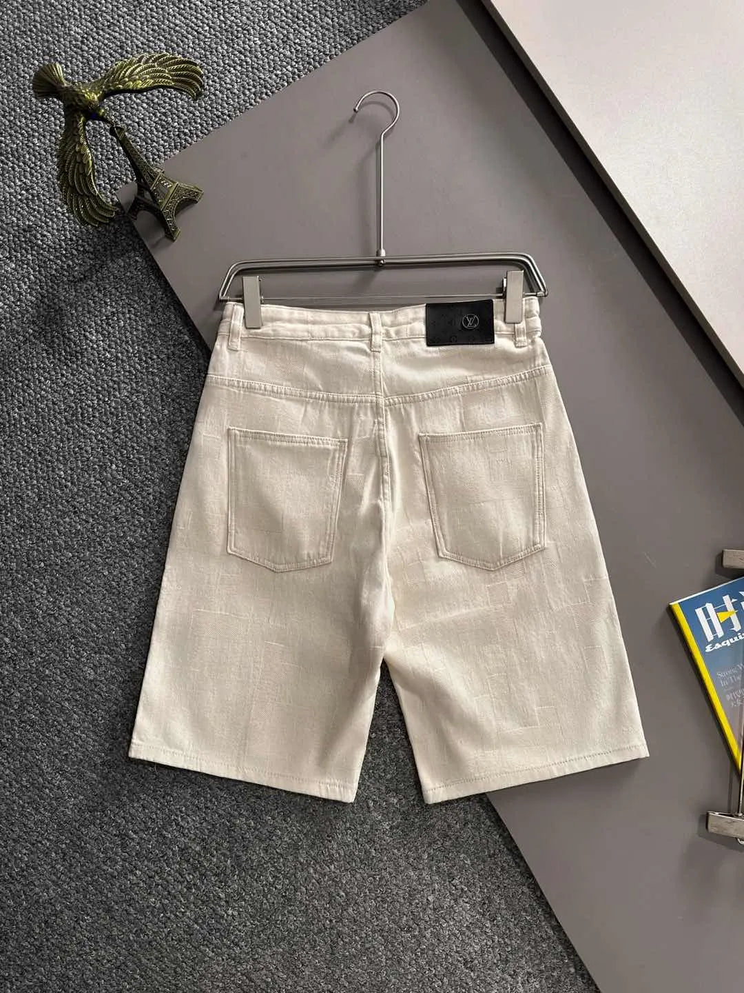 Embossed Texture Denim Shorts