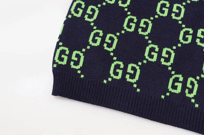 Lime Jacquard Knit Sweater