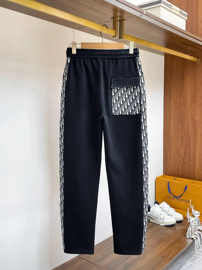 Oblique Side Stripe Patch Pocket sweatpants