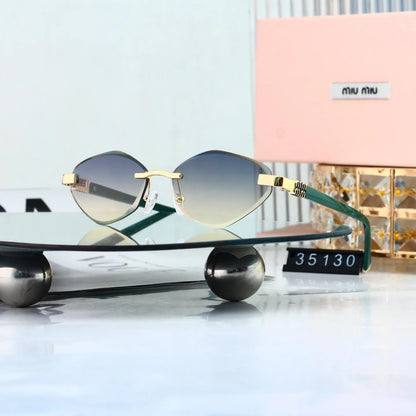 Rimless Irregular Sunglasses