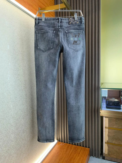 Checkerboard Brown Print Jeans