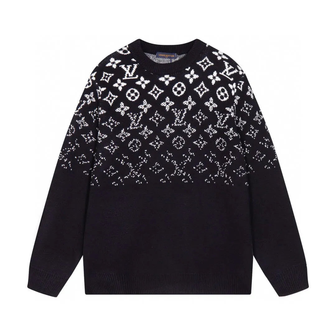 Partial Monogram Knit Sweater