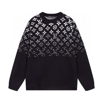 Partial Monogram Knit Sweater
