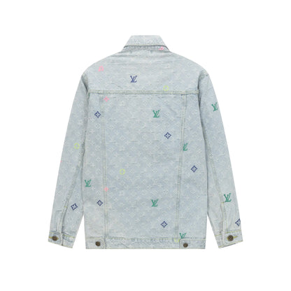Colorful Embroidered Denim Jacket