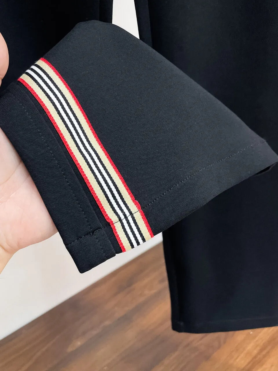 Monogram Drawstring Color‑Stripe Wide‑Leg Pants