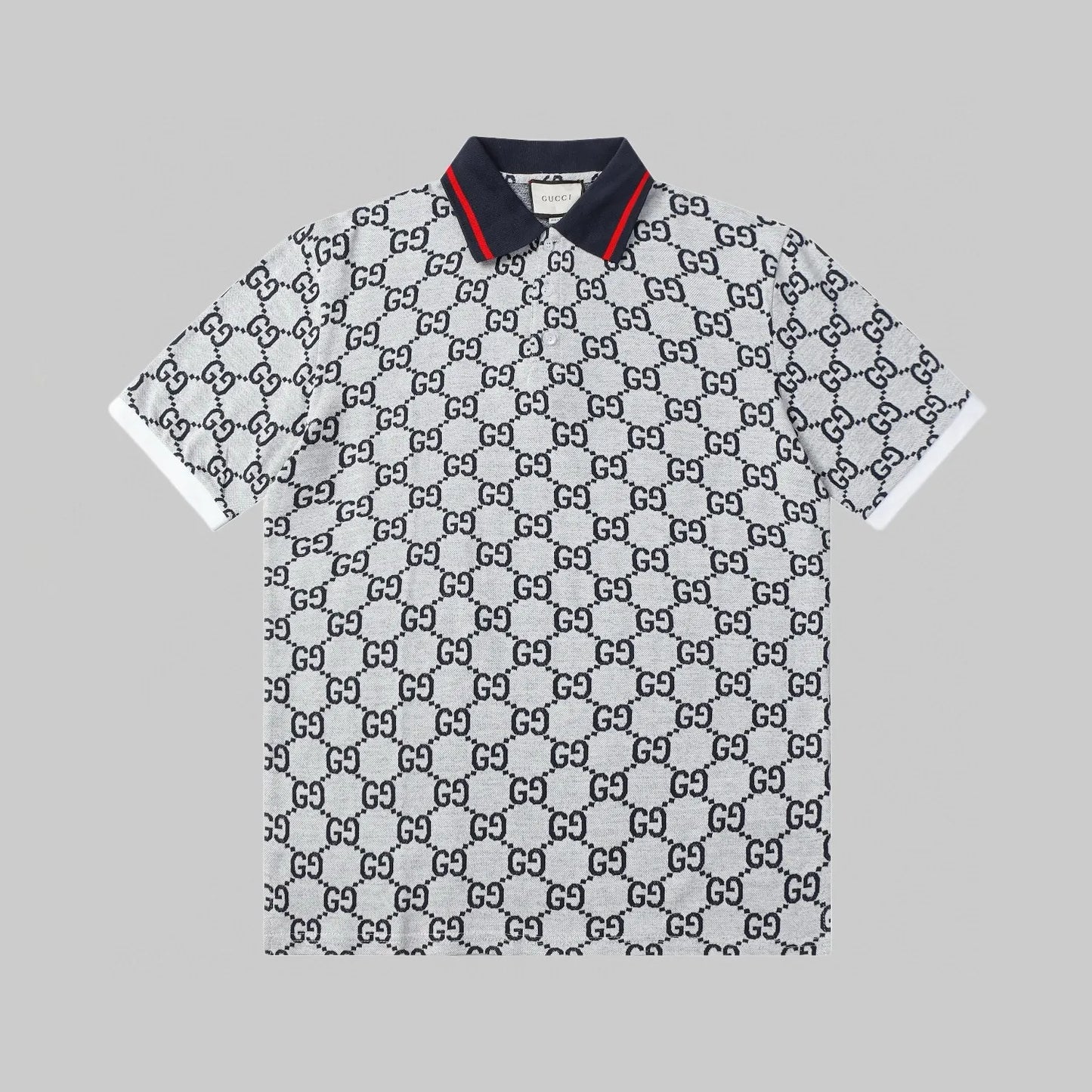 All‑Over Print Color‑Blocked Polo Shirt