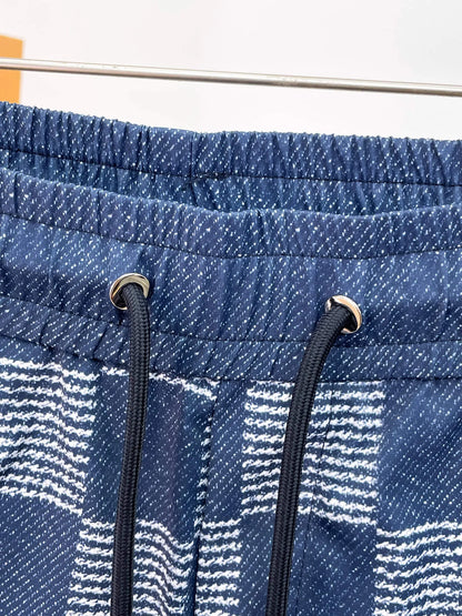 Patchwork Checkered Print Casual Shorts