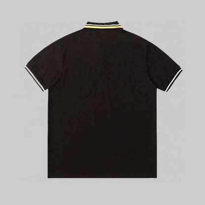 Dual‑Eye Gaze‑Motif Embroidered Polo Shirt