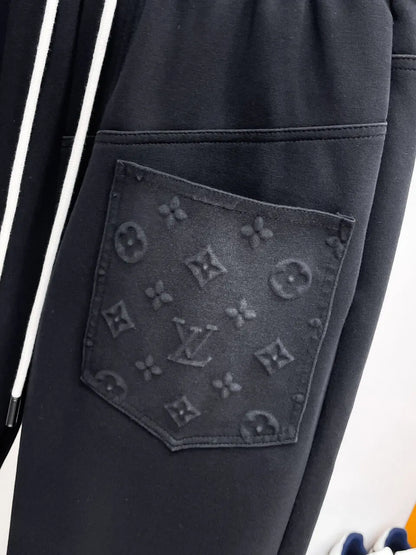 Patchwork Embossed Monogram Pants