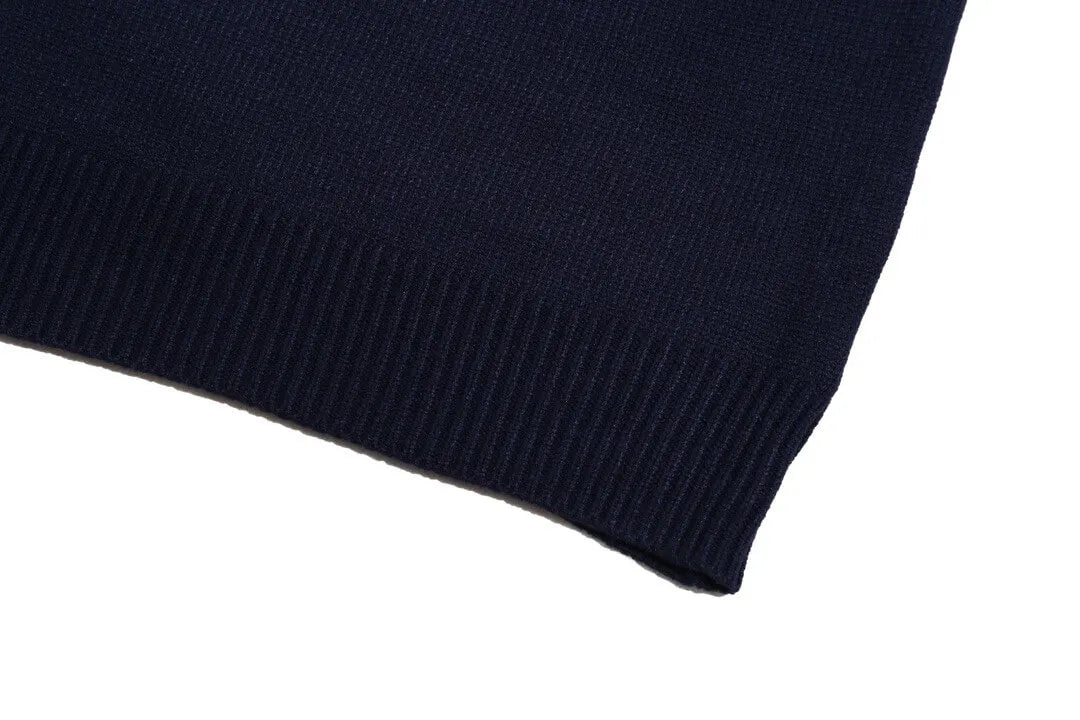 Front Letter Crewneck Knit Sweater
