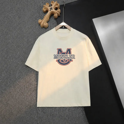 Color‑Block Ring Badge Crew Neck T‑shirt