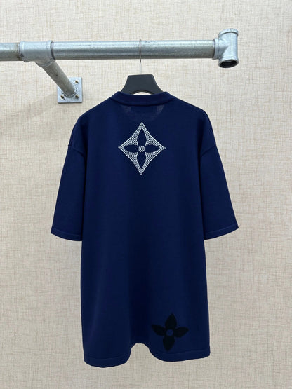 Art Printed Knitted T-Shirt
