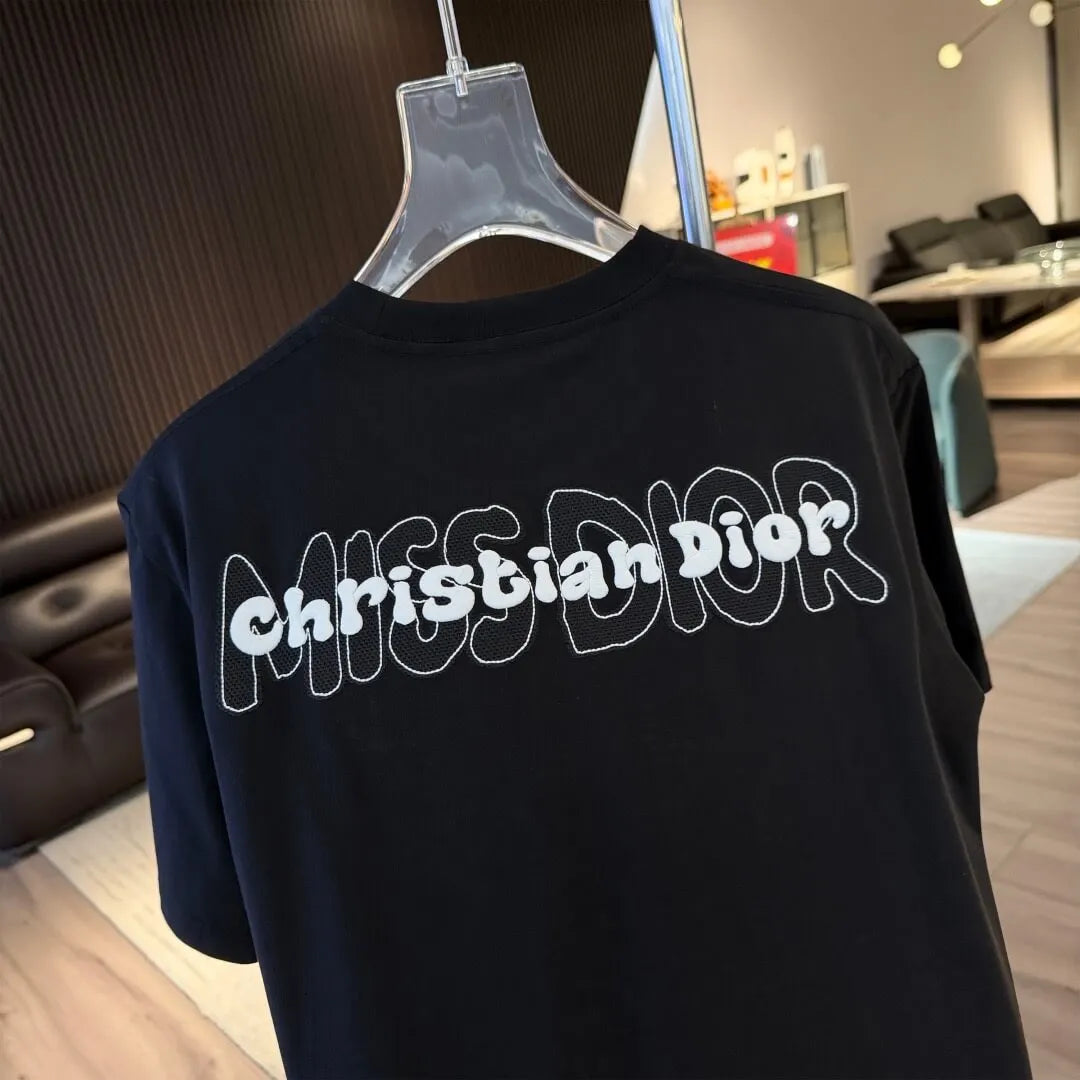 Overlapping Letter Embroidered T‑Shirt