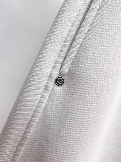 Side Embossed Drawstring‑Hem Pants