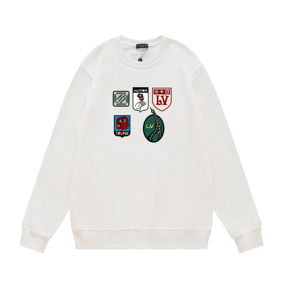 Badge Set Decor  Printing Sweatshirt