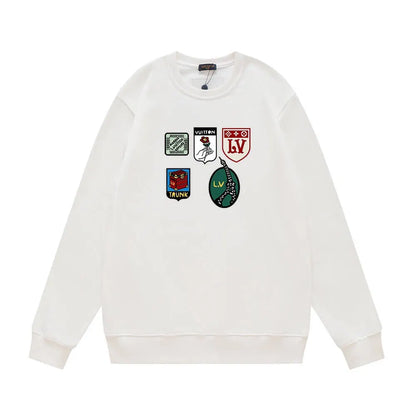 Badge Set Decor  Printing Sweatshirt