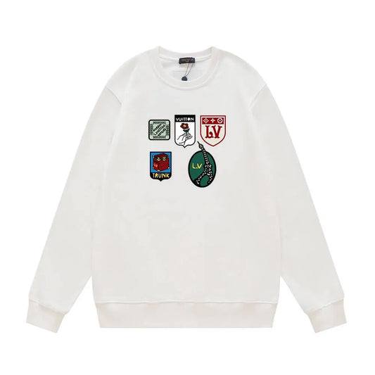 Badge Set Decor  Printing Sweatshirt