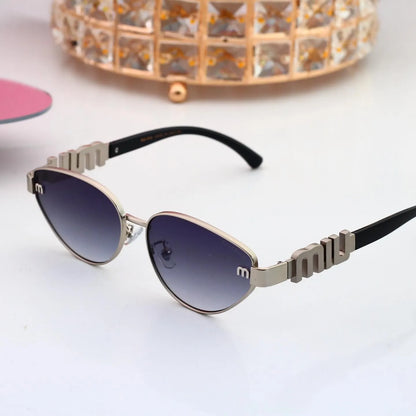 Letter Accent Half-Rim Cat Eye sunglasses